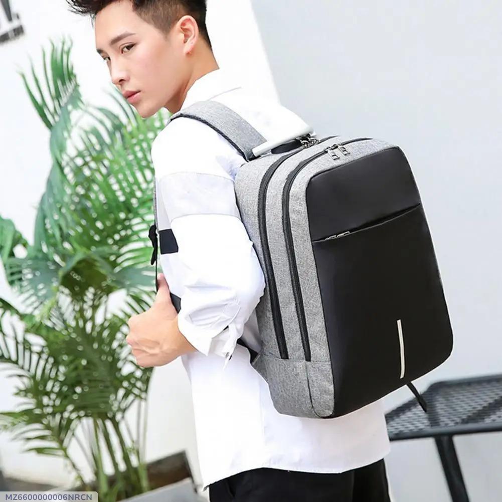 Anti-Theft Laptop Backpack with USB Charging Port – Grey