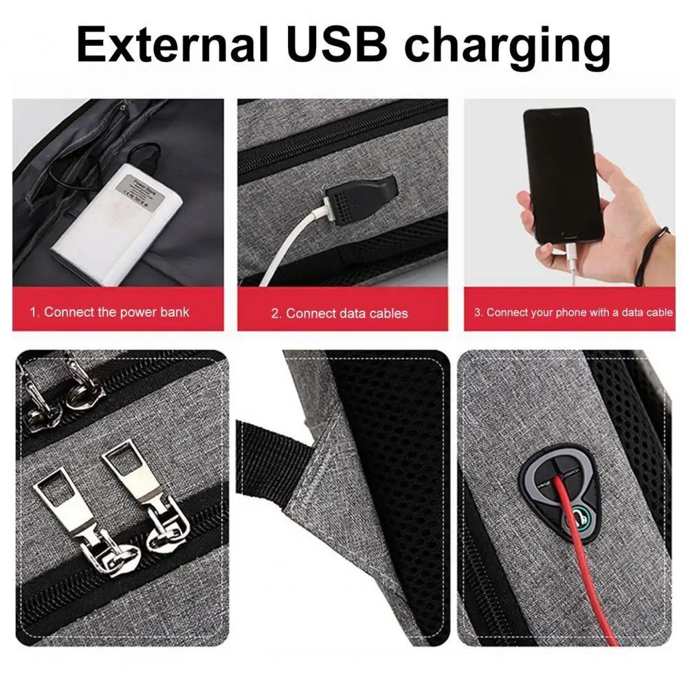 Anti-Theft Laptop Backpack with USB Charging Port – Grey