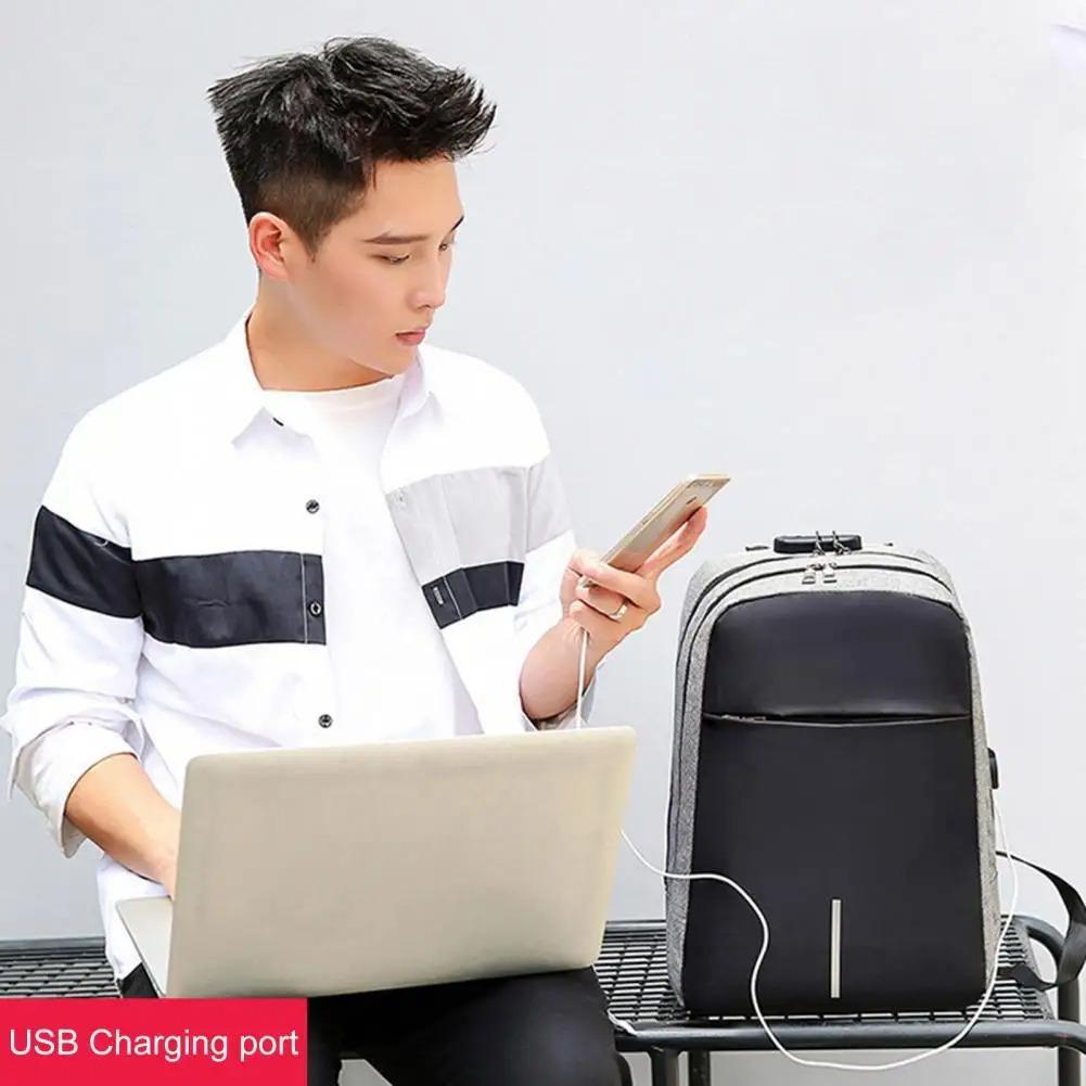 Anti-Theft Laptop Backpack with USB Charging Port – Grey