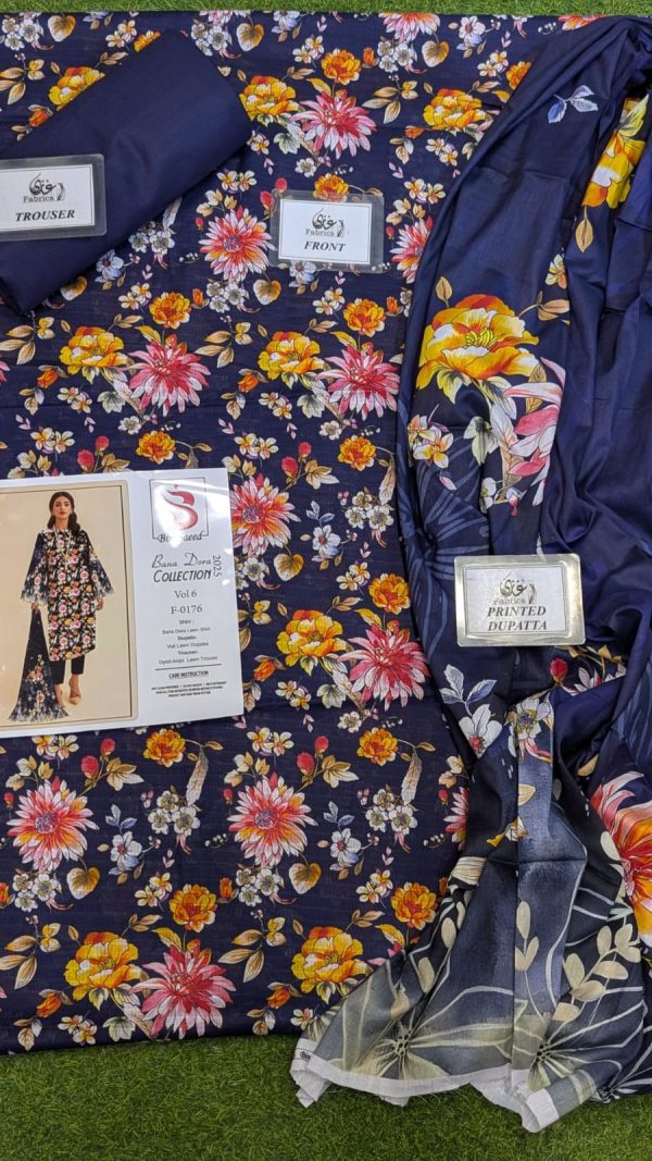 ✨ Binsaeed❤️ Bana Dora 3piece Unstitched Suit Summaer Lawn Collection