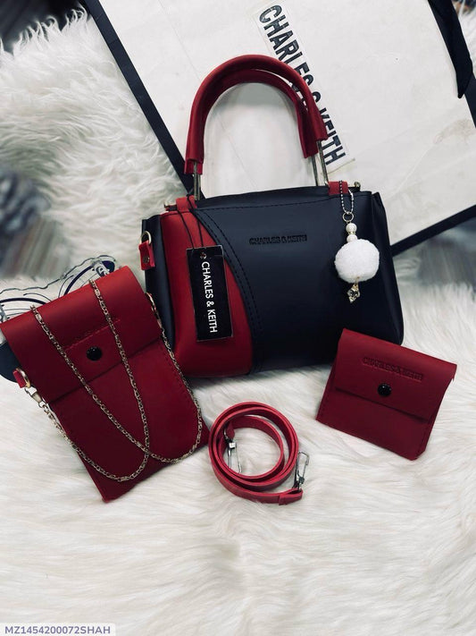 Women's raxine plain hand bag set
