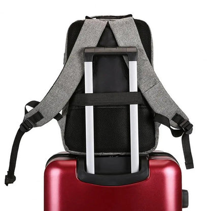 Anti-Theft Laptop Backpack with USB Charging Port – Grey