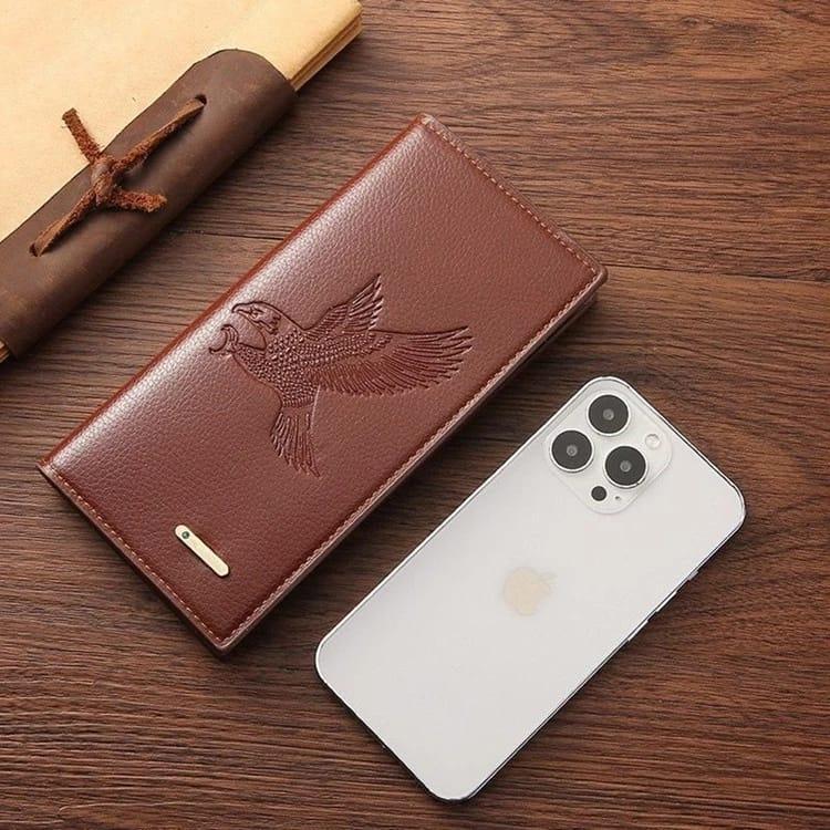 Men’s Premium Leather Long Wallet – Black, Light Brown & Dark Brown