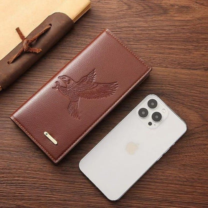 Men’s Premium Leather Long Wallet – Black, Light Brown & Dark Brown