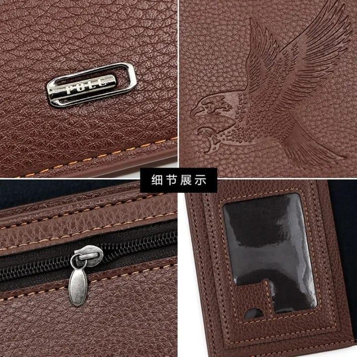 Men’s Premium Leather Long Wallet – Black, Light Brown & Dark Brown