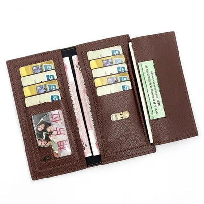 Men’s Premium Leather Long Wallet – Black, Light Brown & Dark Brown