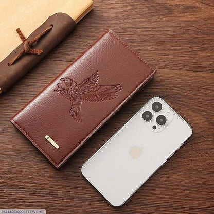 Men’s Premium Leather Long Wallet – Black, Light Brown & Dark Brown