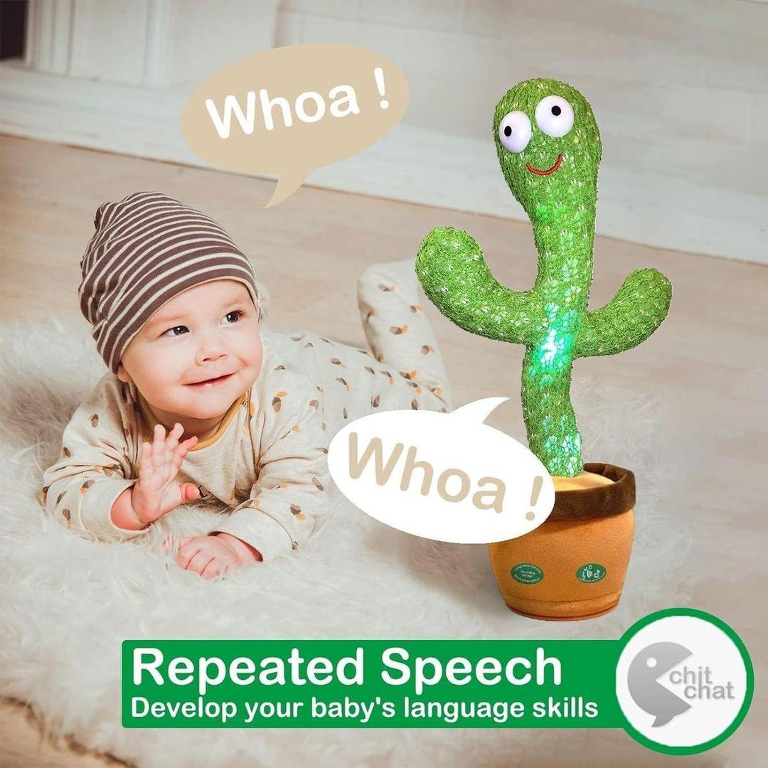 Green Dancing Cactus – Voice Repeat, Light Show & 120 Melodies