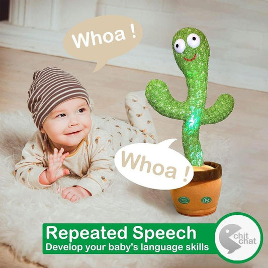 Green Dancing Cactus – Voice Repeat, Light Show & 120 Melodies