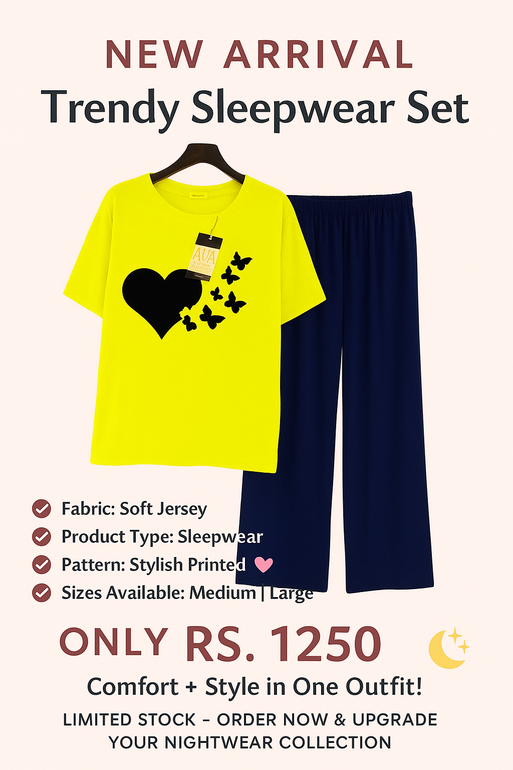"✨ New Arrival – Trendy Sleepwear Set ✨