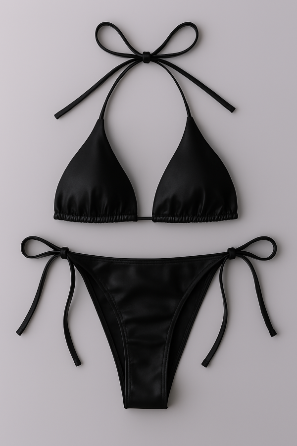 Women’s Triangle Bikini Set – Halter Neck Top & Adjustable Side-Tie Bottom